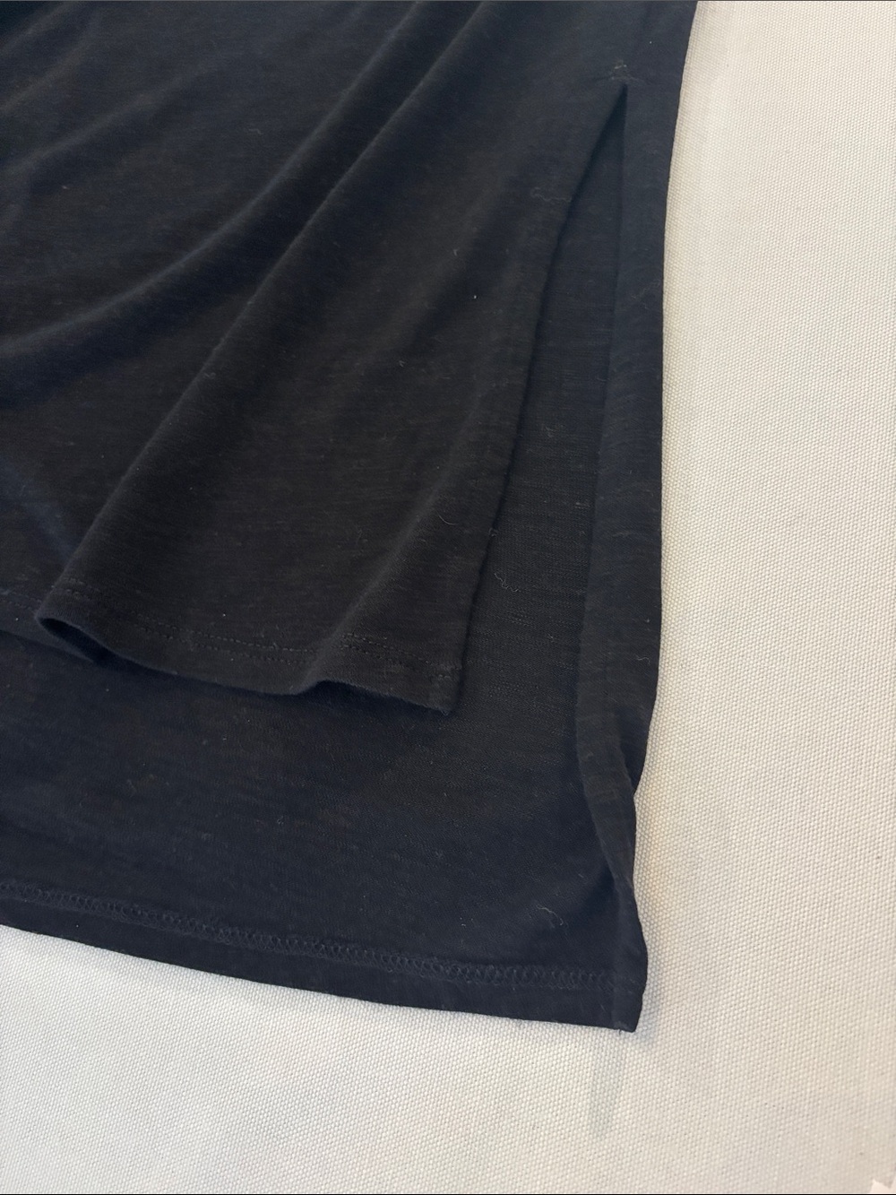 Madewell Women’s Black Cap-Sleeve Muscle Tee side Slits Midi Dress. Medium - Picture 6 of 8